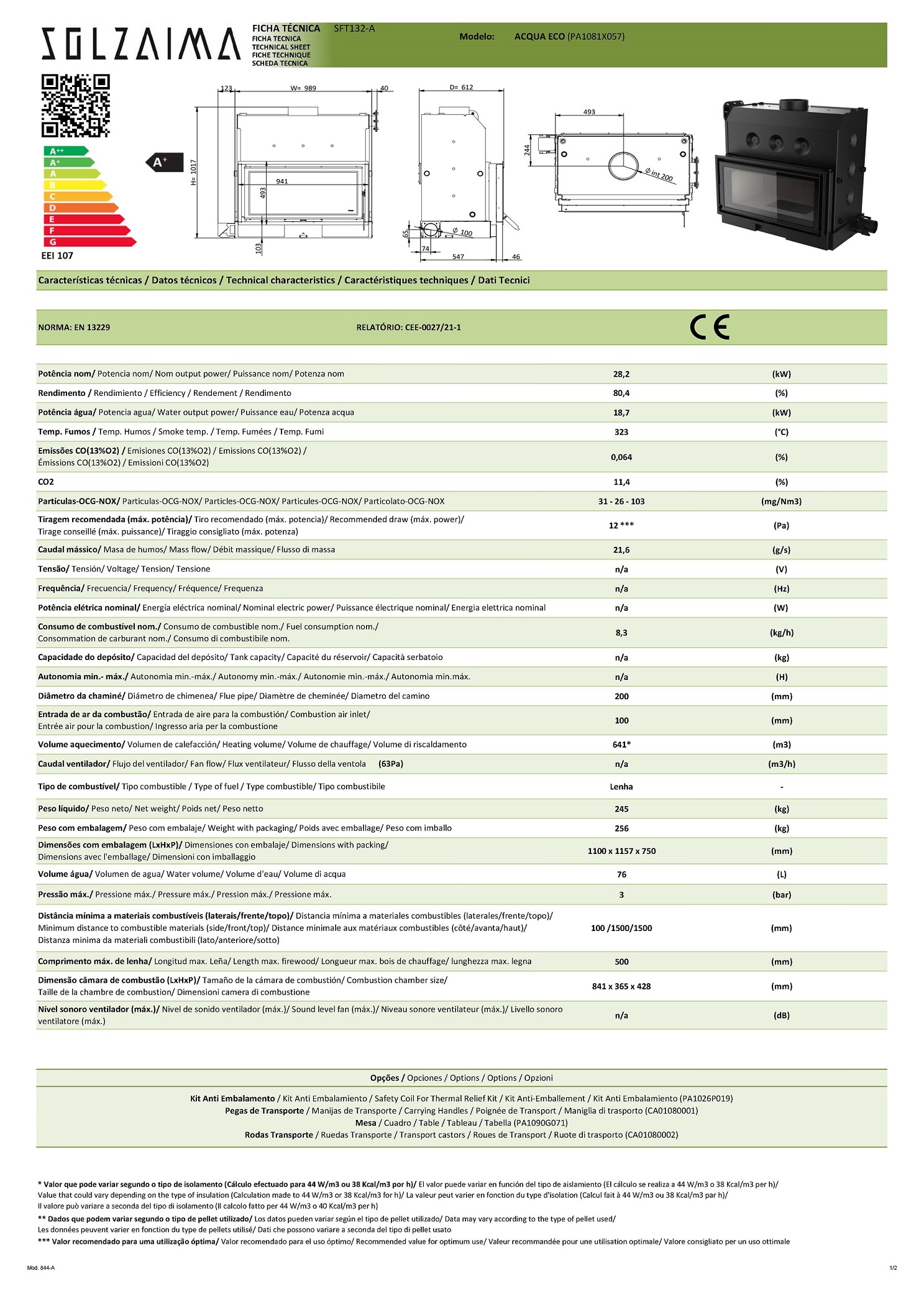 Recuperador solzaima acqua aquecimento central