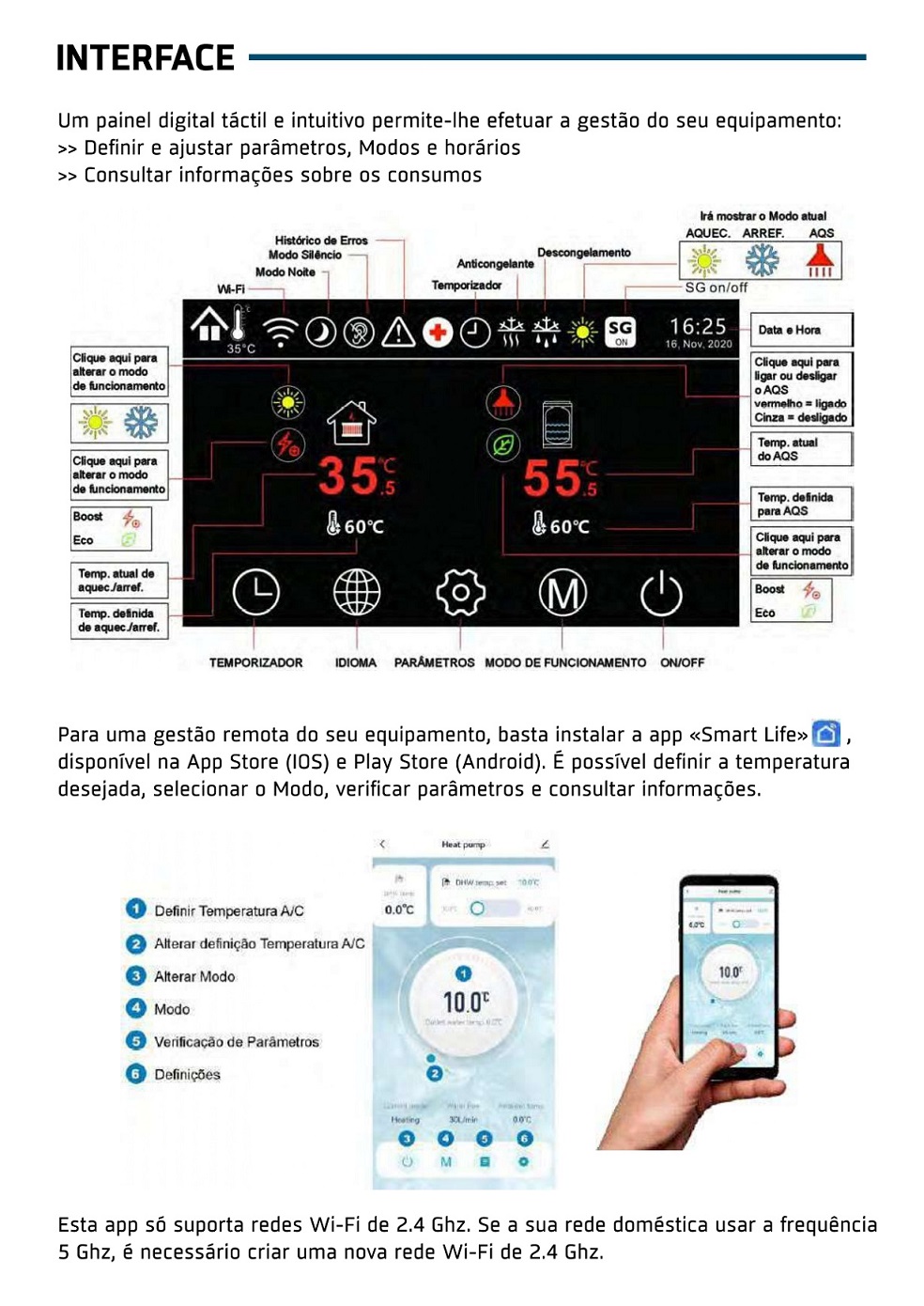 Bomba calor aquecimento central  16kw