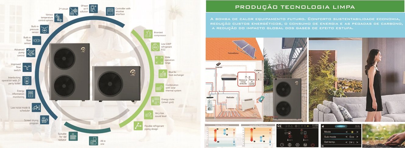 Bomba calor aquecimento central 12kw